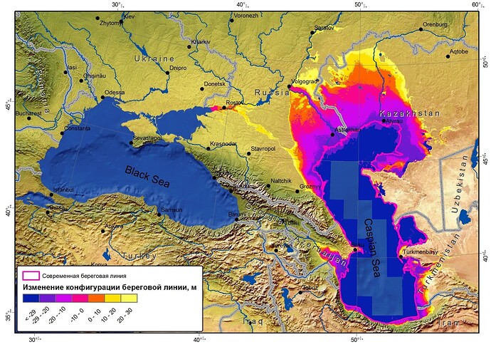 Risunok-1.-Ploshhad-Kaspijskogo-morya-pri-raznom-urovne-vody-v-nem-scaled